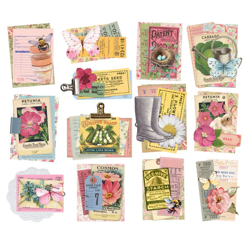 Simple Vintage Spring Garden - Layered Bits & Pieces