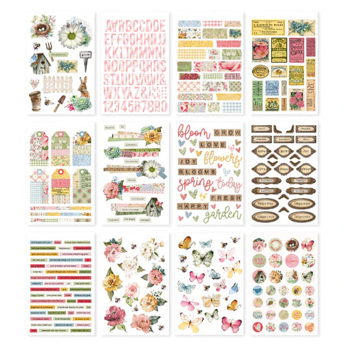 Simple Vintage Spring Garden - Sticker Book