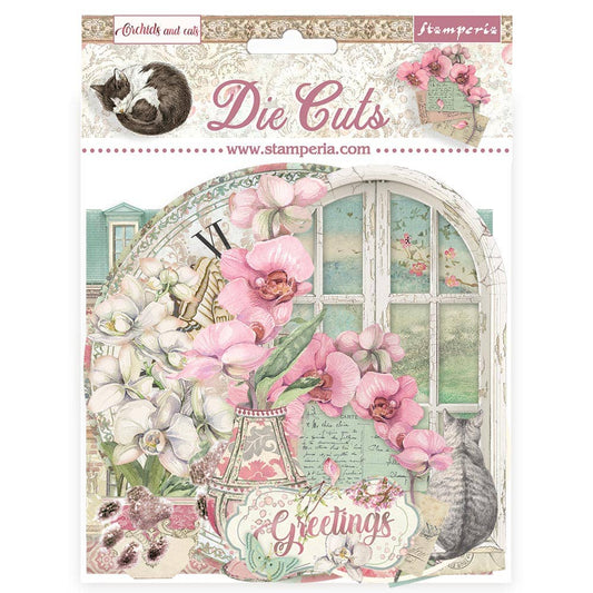 Stamperia Assorted Die Cuts - Orchids and Cats